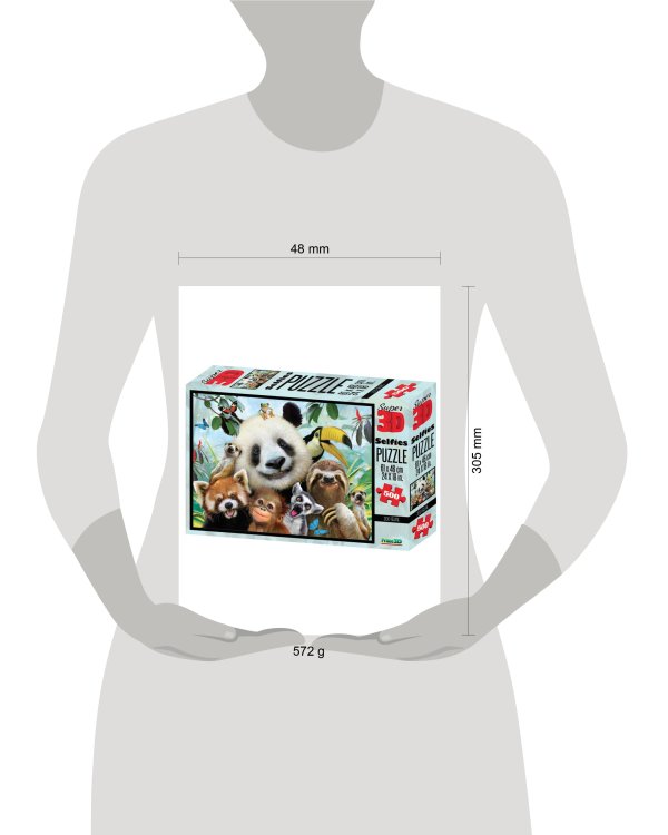 Пазл Super 3D "Зоо селфи" , 500 дет., 6+  Размер собранного пазла 61 х 46см (арт.10063) игр.-голов.