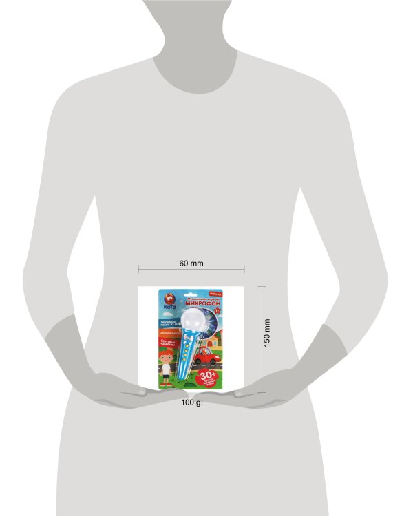 Музыкальный микрофон КОТЕ ТВ 30 любимых песен, звуков. свет.блист.бат. Умка в кор.120шт