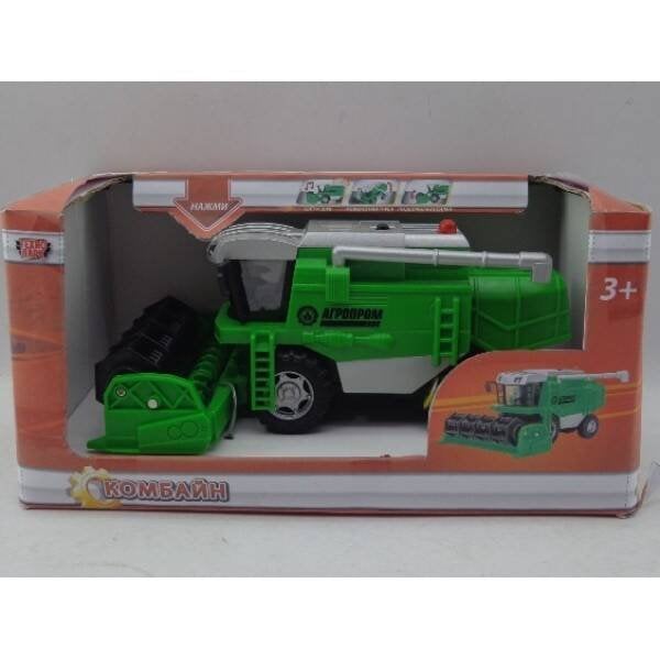 МОДЕЛЬ "ТЕХНОПАРК" ПЛАСТ. ИНЕРЦ. КОМБАЙН 22СМ, СВЕТ+ЗВУК, ПОДВИЖ.ДЕТ. В РУСС. КОР. в кор.2*12шт