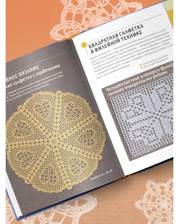 Ажурное вязание крючком. Полный японский справочник. Техники, приемы и 130 узоров филейного, ирландского, ленточного и ажурного вязания