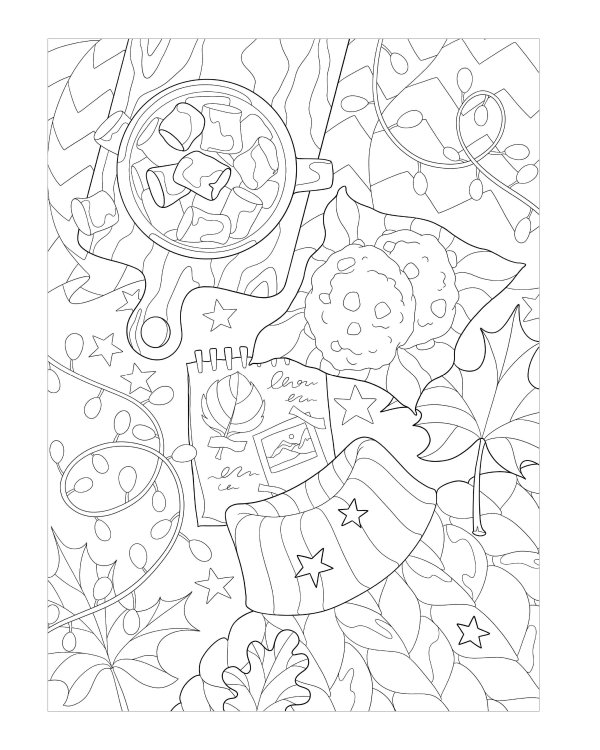 Раскраска хюгге. Добавь красок счастливым моментам