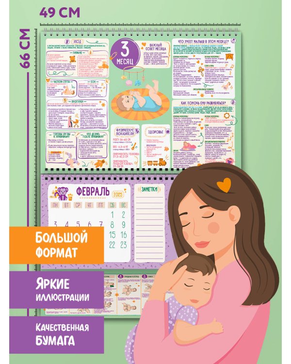 Первый год вместе. Календарь развития и ухода за ребенком на 12 месяцев