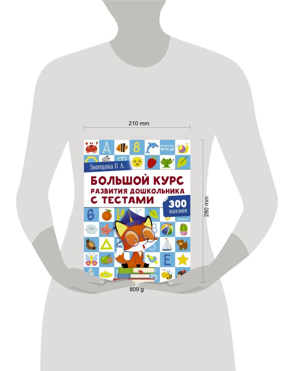 Большой курс развития дошкольника: с тестами и наклейками