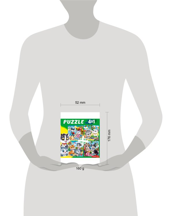 ПАЗЛЫ 4 в 1 ЗАБАВНЫЕ КОТИКИ №6 (9,16, 25, 36 эл.) (Арт. П-8387)