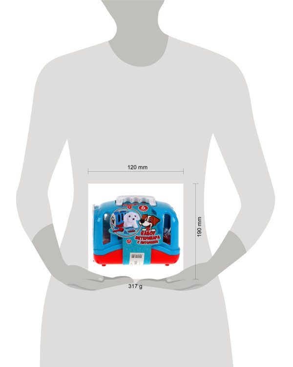 Набор ветеринара плас.клетка 14,5*19*13,5см ИГРАЕМ ВМЕСТЕ в кор.48шт