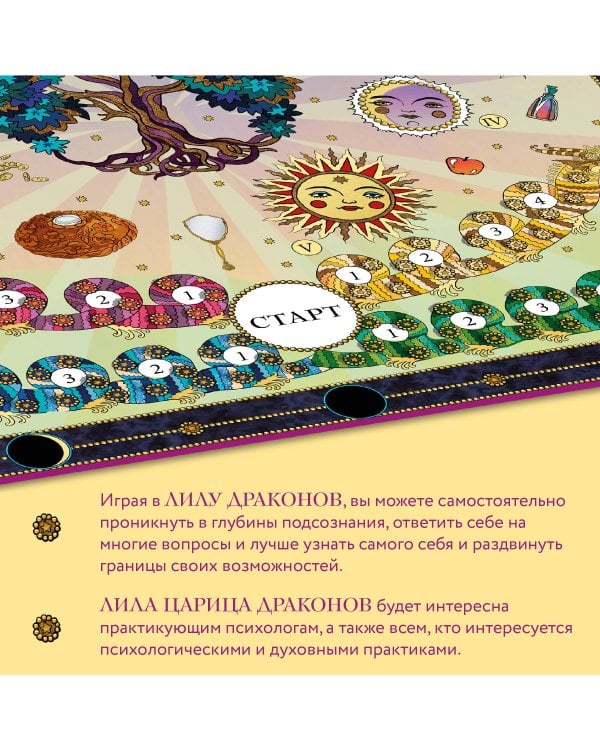 Лила Царица Драконов. Трансформационная игра познания себя (игровое поле, руководство, 40 карт, игральный кубик)