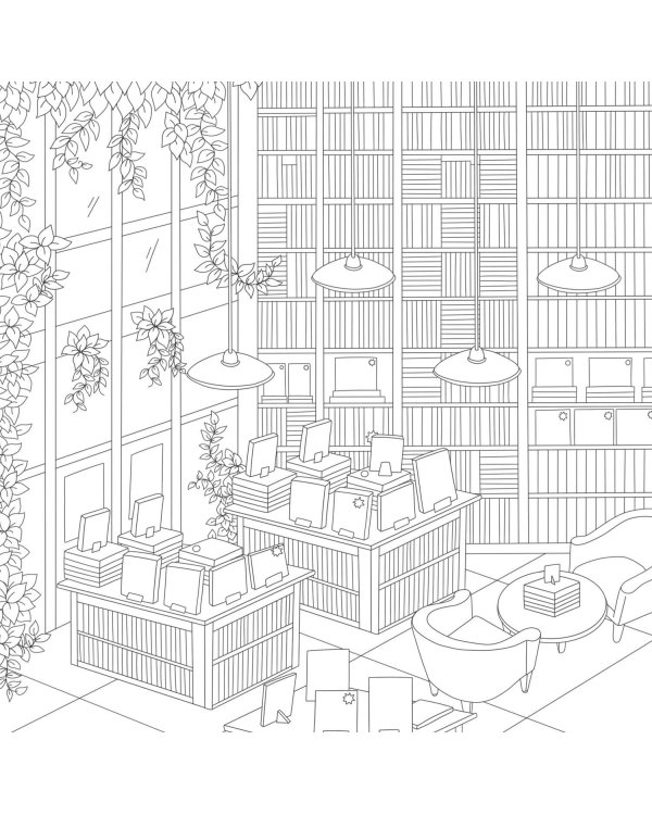 Cozy bookshops: colouring book Уютный книжный магазинчик /Книги на английском языке