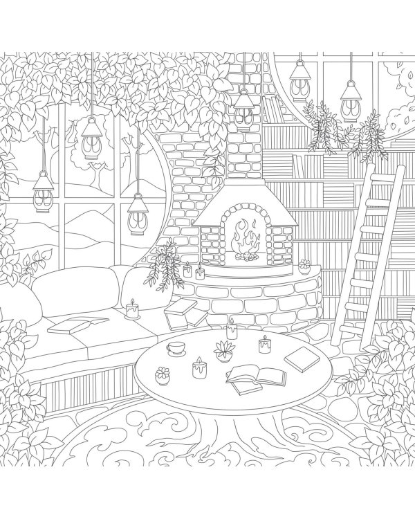 Cozy bookshops: colouring book Уютный книжный магазинчик /Книги на английском языке