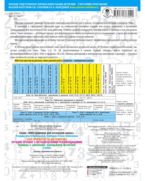 3000 примеров по математике. Лучший тренинг. Складываем. Вычитаем. Примеры с "окошками". С методическими рекомендациями. 4 класс