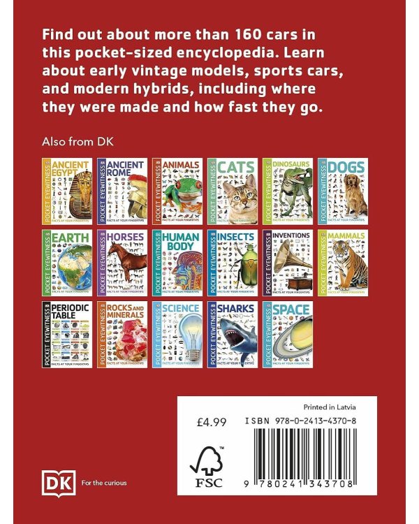 Pocket Eyewitness Cars Автомобили / Книги на английском языке