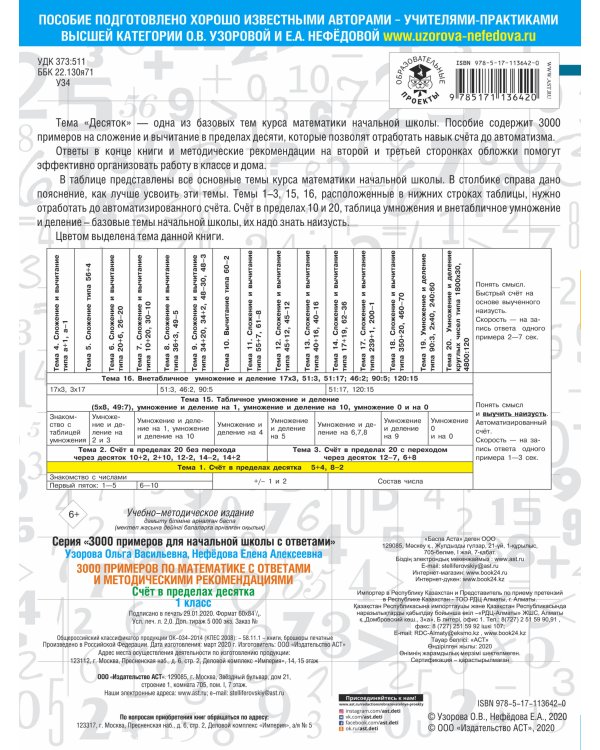 3000 примеров по математике. Счет в пределах десятка. С ответами и методическими рекомендациями. 1 класс