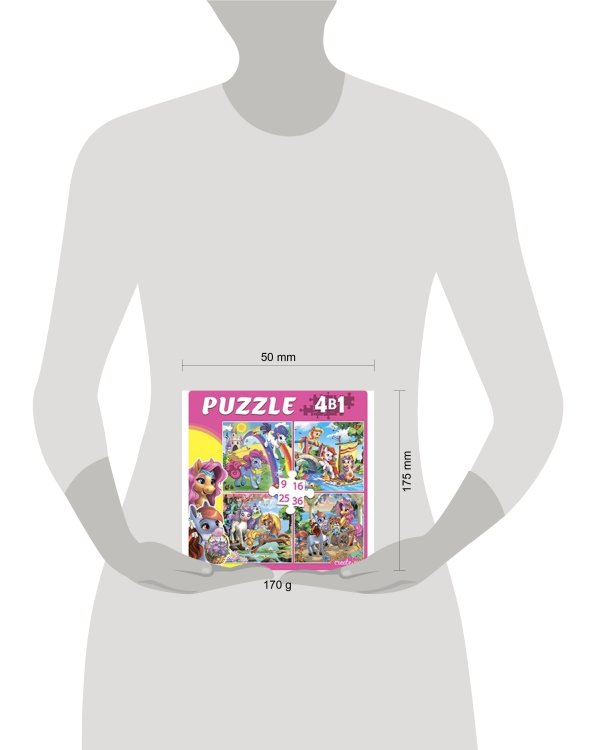 ПАЗЛЫ 4 в 1. СКАЗОЧНЫЕ ПОНИ (9,16, 25, 36 эл.) (Арт. П-5809)