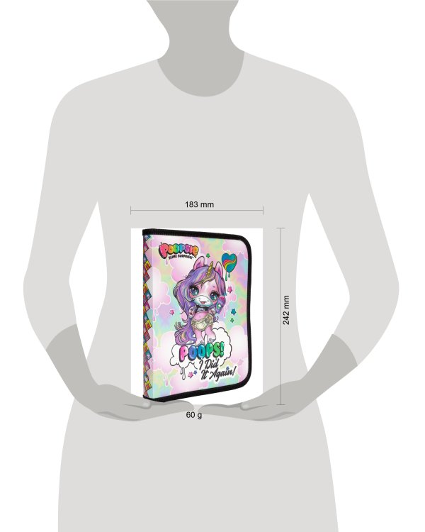 Папка для тетрадей А5 Poopsie на молнии 23х17,5х2,5