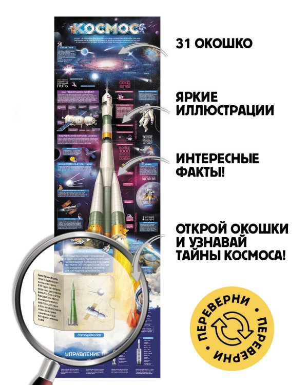 Плакат с окошками. Космос