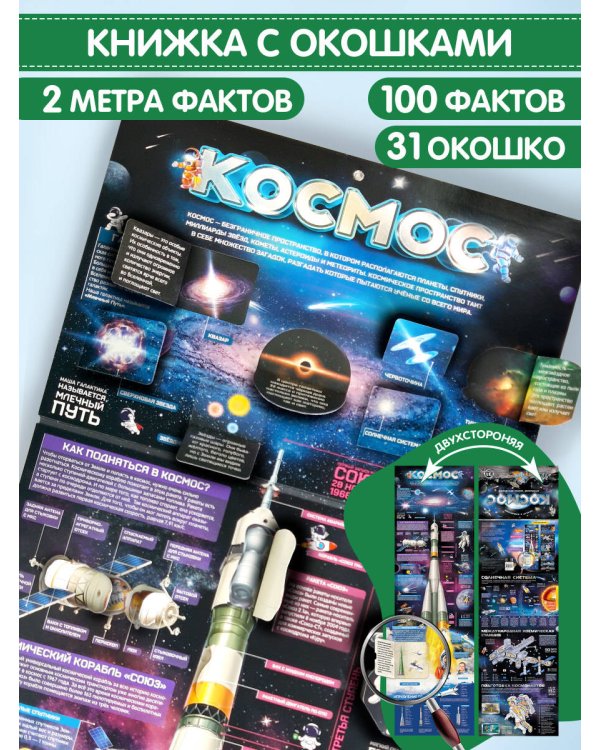 Плакат с окошками. Космос