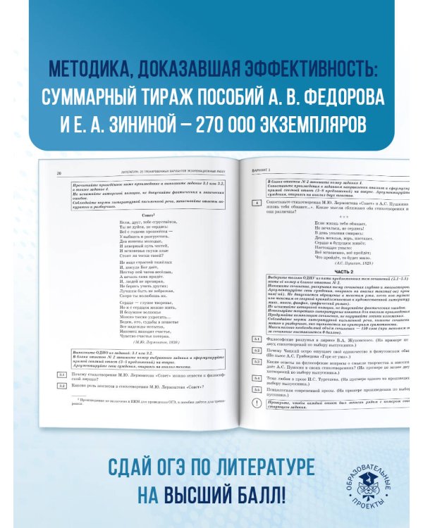 ОГЭ-2026. Литература.20 тренировочных вариантов экзаменационных работ для подготовки к основному государственному экзамену