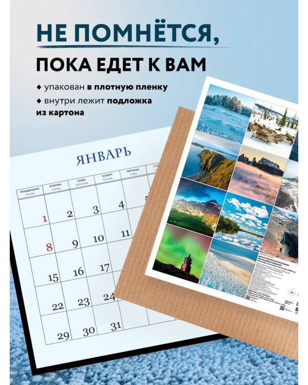Дикая Россия в фотографиях Ивана Дементиевского. Календарь настенный на 16 месяцев 2024 год (300х300 мм)