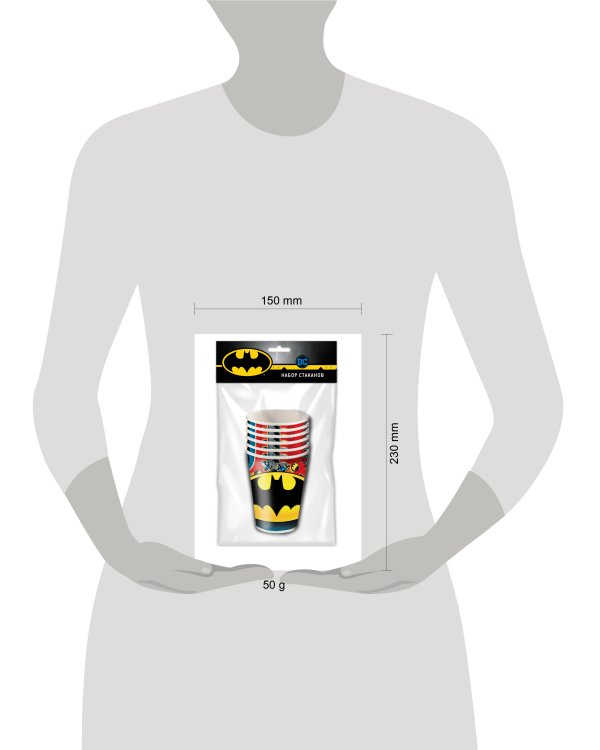 Batman. Набор бумажных стаканов, 6 шт*250 мл