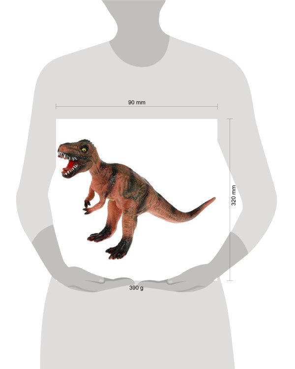 Игрушка пластизоль динозавр монолопхозавр 48*16*24 см, хэнтэг, звук ИГРАЕМ ВМЕСТЕ в кор.36шт