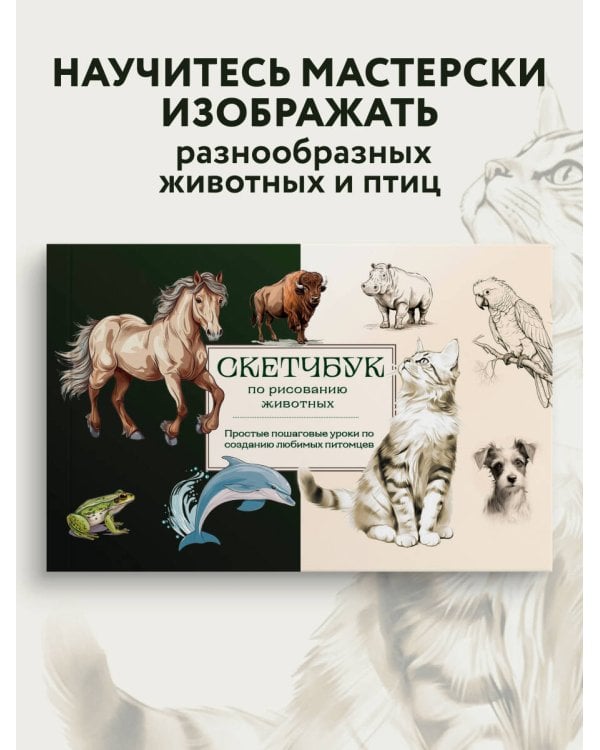 Скетчбук по рисованию животных. Простые пошаговые уроки по созданию любимых питомцев