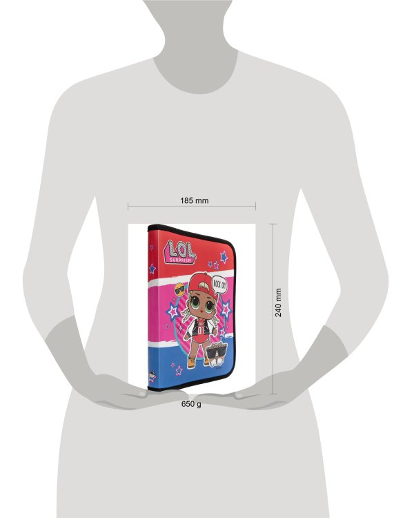 Папка для тетрадей А5 LOL на молнии 23х17,5х2,5