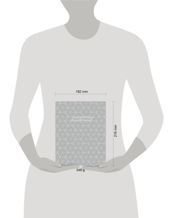 Bullet Journal (Стальной) 162x210мм, твердая обложка, пружина, блокнот в точку, 120 стр.