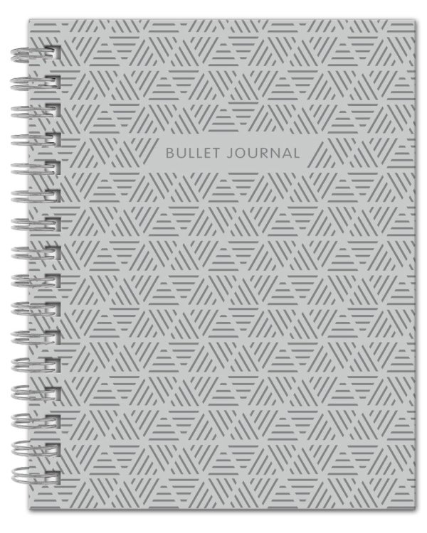 Bullet Journal (Стальной) 162x210мм, твердая обложка, пружина, блокнот в точку, 120 стр.