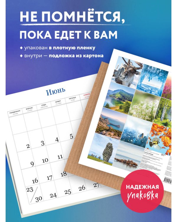 Русская природа. Календарь настенный на 16 месяцев на 2025 год (300х300 мм)