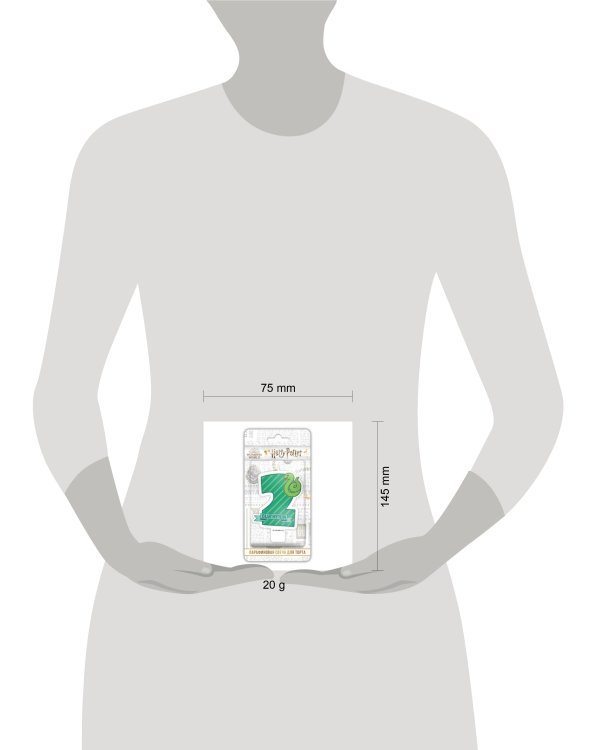 Harry Potter. Парафиновая свеча в торт (цифра 2 с рисунком), в блистере (чиби)