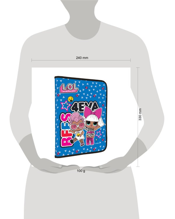 Папка для тетрадей A4 LOL молния с 3-х сторон 33 x 23,5 x 3