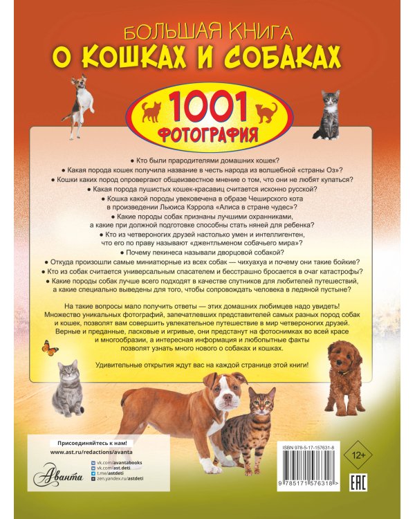 Большая книга о кошках и собаках. 1001 фотография