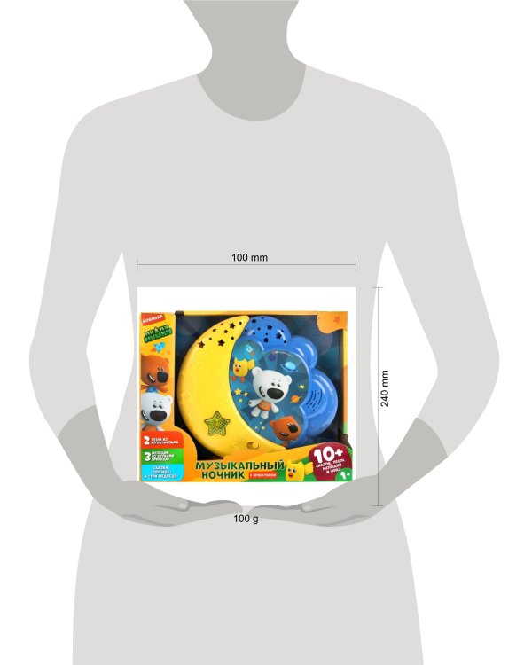 Ночник Ми-ми-мишки с проектором. песни из м/ф, звуки природы, свет, на бат, в кор Умка в кор.48шт