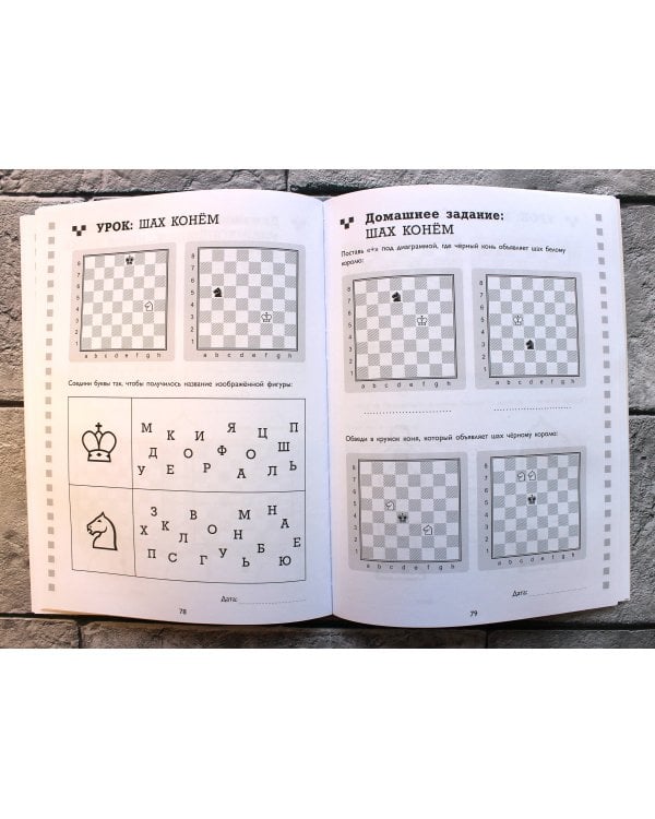 Рабочая тетрадь по шахматам. 154 практических задач для решения и 65 развивающих заданий