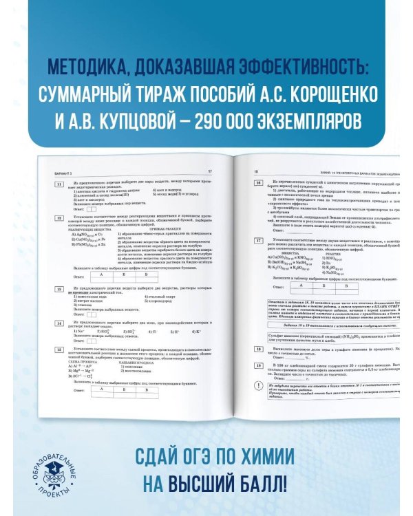ОГЭ-2025. Химия. 10 тренировочных вариантов экзаменационных работ для подготовки к основному государственному экзамену