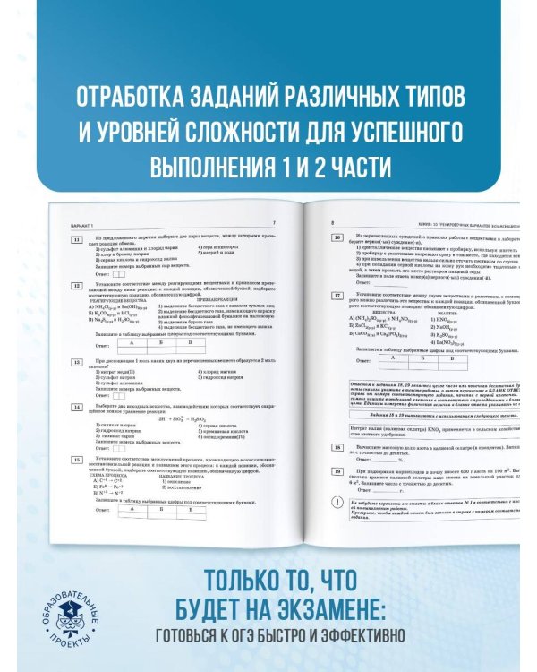 ОГЭ-2025. Химия. 10 тренировочных вариантов экзаменационных работ для подготовки к основному государственному экзамену