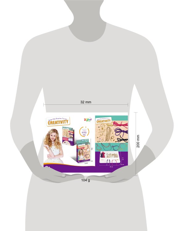 Набор для создания браслетов "Креативность" (91 элемент) в коробке, 24,7х15,9х3 см ( Арт. Y15740012)