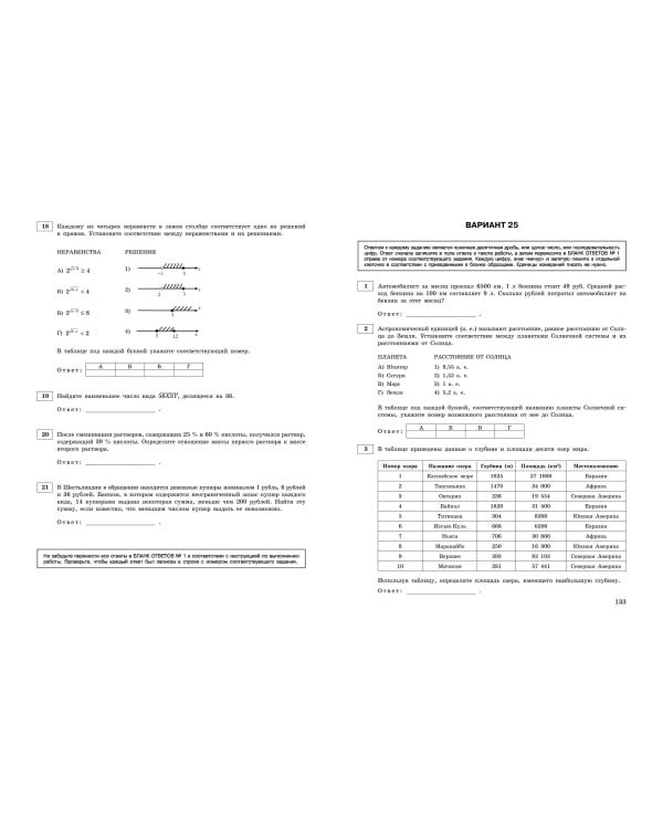 ЕГЭ-2025. Математика. Базовый уровень. Тренировочные варианты. 30 вариантов