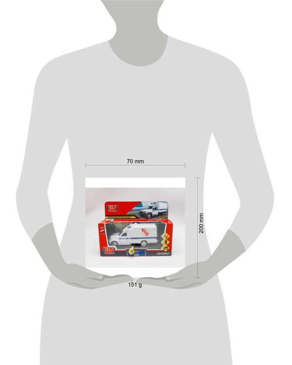 Машина металл свет-звук УАЗ ПРОФИ ПОЛИЦИЯ 14 см, двери, инерц, белый, кор. Технопарк в кор.2*36шт