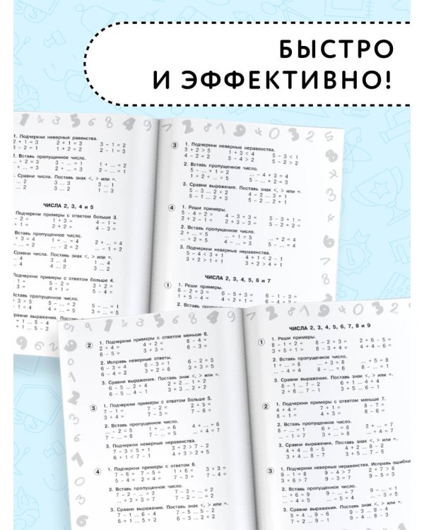 Математика. Мини-тесты и примеры на все темы школьного курса. 1 класс