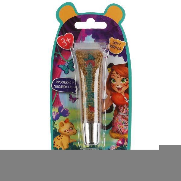 Косметика для девочек "ЭНЧАНТИМАЛС" гель-блестки д/тела и волос,золотой. МИЛАЯ ЛЕДИ в кор.4*24шт