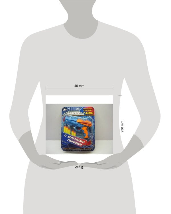 БЛАСТЕР "ИГРАЕМ ВМЕСТЕ" СТРЕЛЯЕТ МЯГКИМИ ПУЛЯМИ НА ПРИСОСКАХ НА БЛИСТЕРЕ 30*23*4СМ в кор.2*36шт