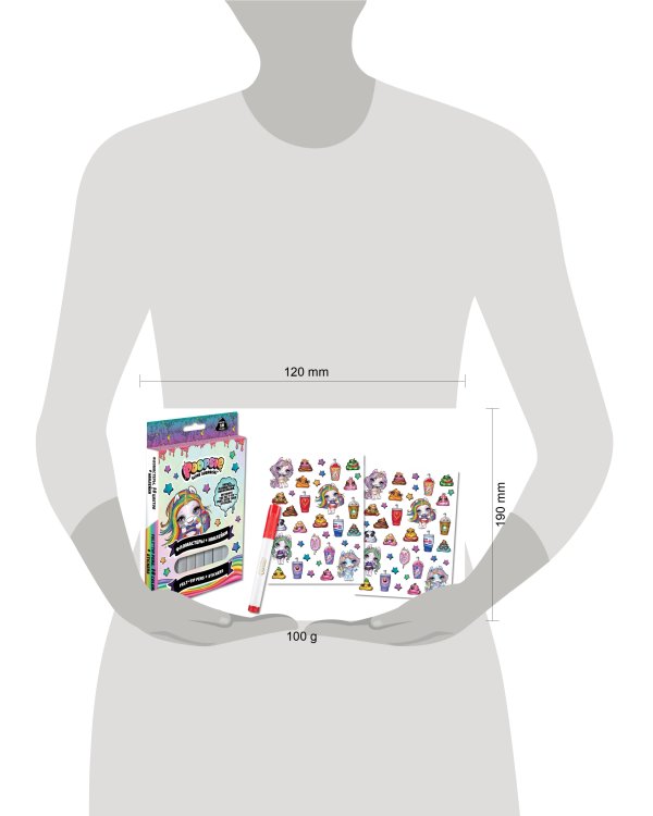 Набор для творчества Poopsie Фломастеры 10цв + наклейки 2 листа