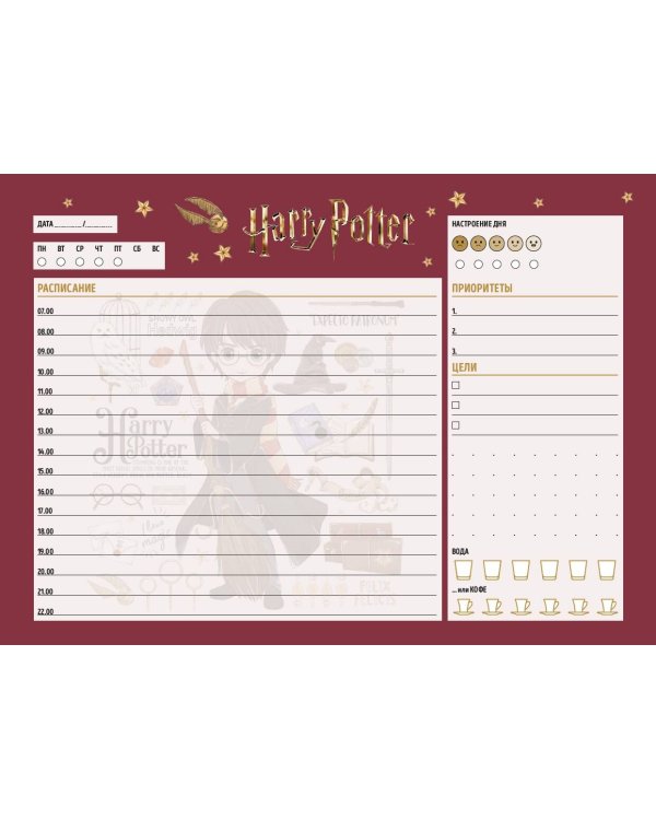 Планер настольный с отрывными листами. Гарри Поттер. Коллекция "Cute kids" (24х17 см, 48 л.)