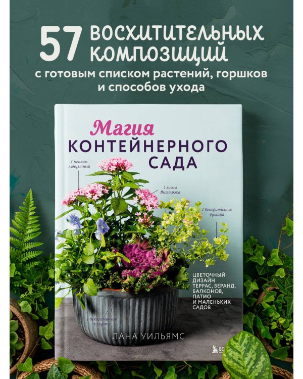 Магия контейнерного сада. Цветочный дизайн террас, веранд, балконов, патио и маленьких садов