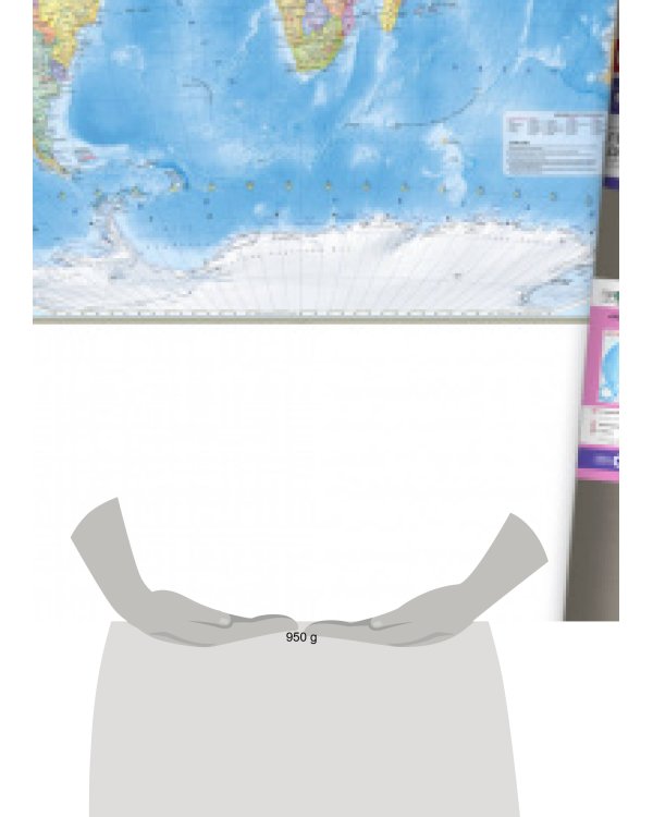 Карта 230х150 см. Мир политический. ЛАМ. Настенная в тубусе. М1:11,5 млн. ПРОкарта