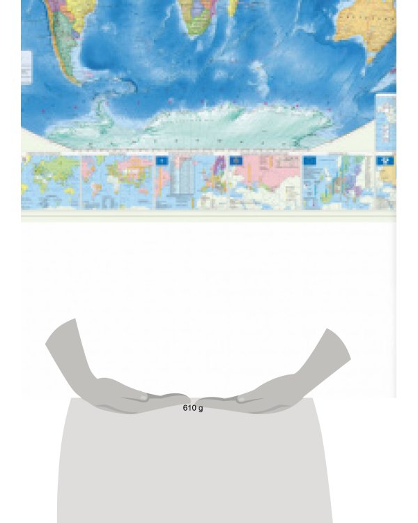 Карта 157х107 см. Мир Политический+Инфографика. Настенная в тубусе. М1:18,5 млн. ПРОкарта