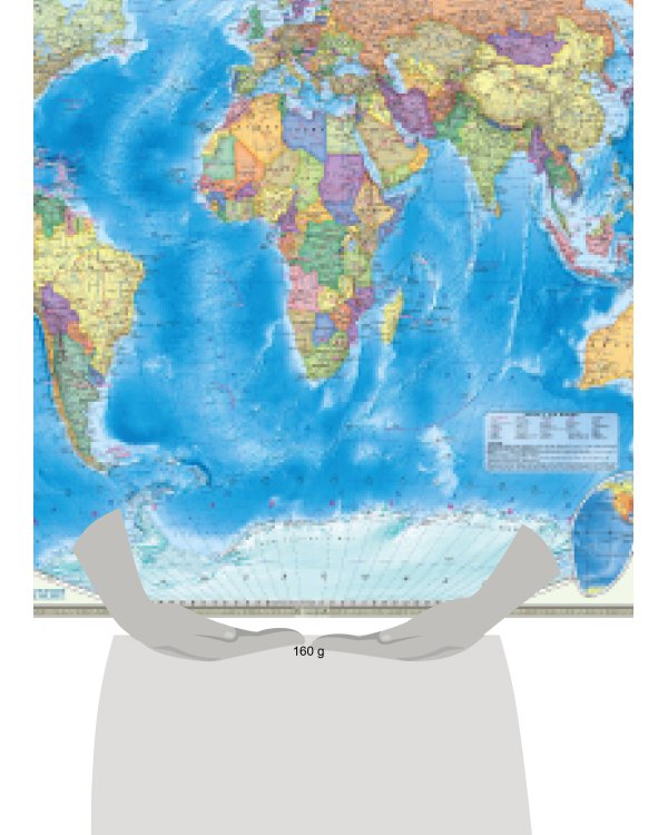 Карта 101х69 см. Мир Политический. ЛАМ. Настенная. М1:27,5 млн. ПРОкарта