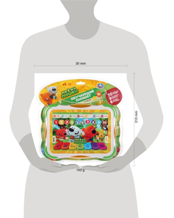 Обучающий планшет Ми-ми-мишки 26 загадок,песен,сказок.9 режимов.свет.кор.бат. Умка в кор.2*30шт