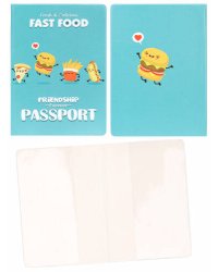Обложка на паспорт "Fast food" (ПВХ, slim) ОП-4484