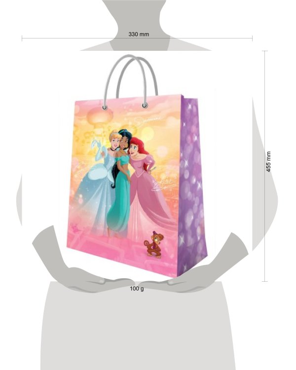 Принцессы. Пакет подарочный большой-3, 330*455*100 мм